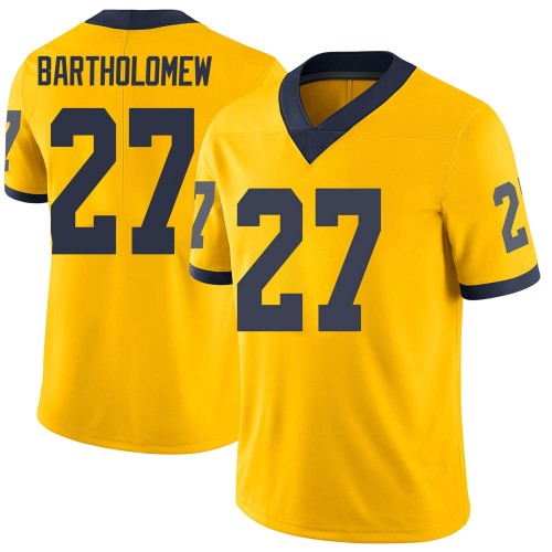 Christian Bartholomew Michigan Wolverines Men's NCAA #27 Maize Limited Brand Jordan College Stitched Football Jersey UIX4354ZP